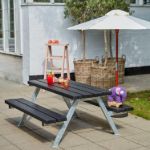 Immagine di Plus Alpha Junior Picknicktisch RePlast Recycling schwarz 177 x 118 x 57cm