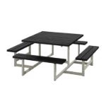 Image de Plus Picnic Picknicktisch 8-Sitzer RePlast Recycling schwarz 200 cm