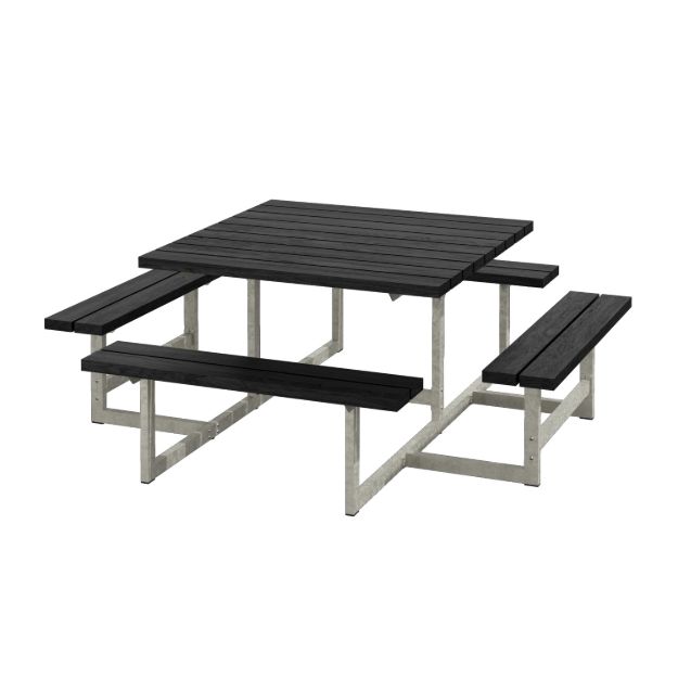 Image de Plus Picnic Picknicktisch 8-Sitzer RePlast Recycling schwarz 200 cm