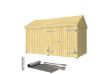 Plus Gartengebäude Classic Multihaus geschlossen mit Doppeltor 423 x 234 cm - Dachpappe, Aluleisten und Bodenanker