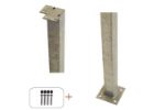 Plus Stahl-Eckpfosten quadratisch mit Fuss und Schrauben-Set 4,5 x 4,5 x 103,3 cm für Handlauf