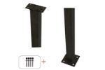 Plus Stahlpfosten quadratisch mit Fuss + Schrauben-Set schwarz 4,5 x 4,5 x 103,3 cm für Handlauf