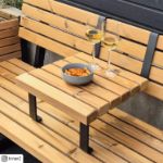 Immagine di Plus Relax Bank mit Hängetisch 150 cm ThermoWood - schwarz