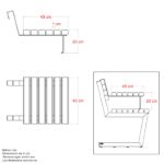 Immagine di Plus Relax Bank mit Hängetisch 150 cm ThermoWood - schwarz