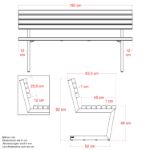 Immagine di Plus Relax Bank mit Hängetisch 150 cm ThermoWood - schwarz