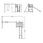 Immagine di Plus Spielturm mit Schaukel und grauschwarzer Rutsche 375 x 375 x 194 cm PEFC