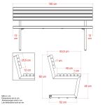 Image de Plus Relax Bank 150 cm ThermoWood schwarz - schwarz