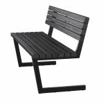 Image de Plus Relax Bank 150 cm ThermoWood schwarz - schwarz