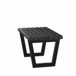 Bild von Plus Siesta Living Hocker und Tisch Möbel 75 cm ThermoWood schwarz - schwarz