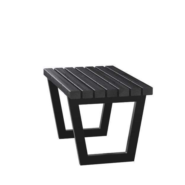Bild von Plus Siesta Living Hocker und Tisch Möbel 75 cm ThermoWood schwarz - schwarz