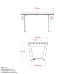 Bild von Plus Siesta Living Hocker und Tisch Möbel 75 cm ThermoWood schwarz - schwarz