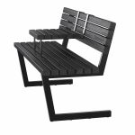 Bild von Plus Relax Bank mit Hängetisch 150 cm ThermoWood schwarz - schwarz