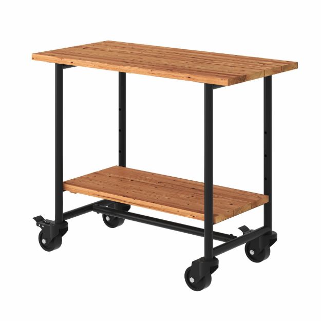 Bild von Plus Urban rollbarer Picknick-Pflanztisch-Grilltisch Thermowood 100 cm schwarz