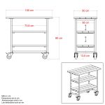 Bild von Plus Urban rollbarer Picknick-Pflanztisch-Grilltisch Thermowood 100 cm schwarz