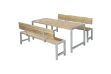 Plus Plankengarnitur 186 cm mit Tisch, 2 Bänken und Rückenlehnen ThermoWood
