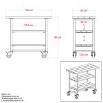 Immagine di Plus Urban rollbarer Picknick-Pflanztisch-Grilltisch schwarz / schwarz 100 cm