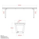 Image de Plus Siesta Living Bank und Tisch Möbel 150 cm schwarz - schwarz