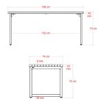 Image de Plus Trend Living Plankentisch - 166 cm -TermoWood - schwarz