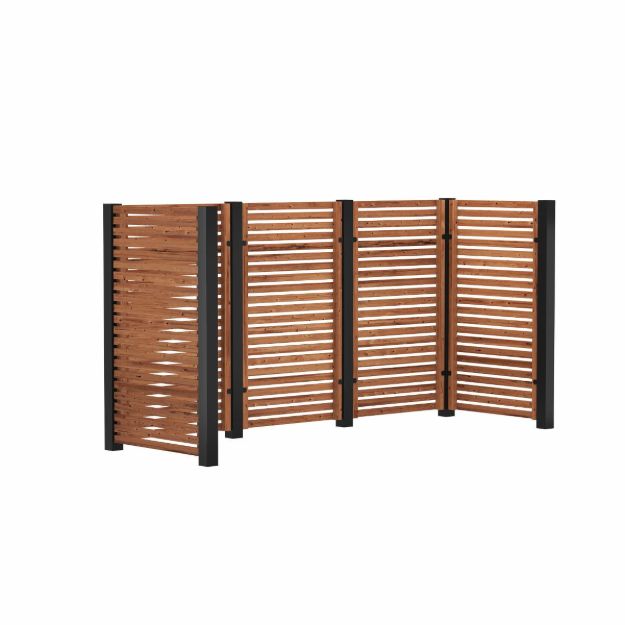 Image de Plus Tokyo Mülltonnenverkleidung - 3 Tonnen - ThermoWood - schwarz 281 cm
