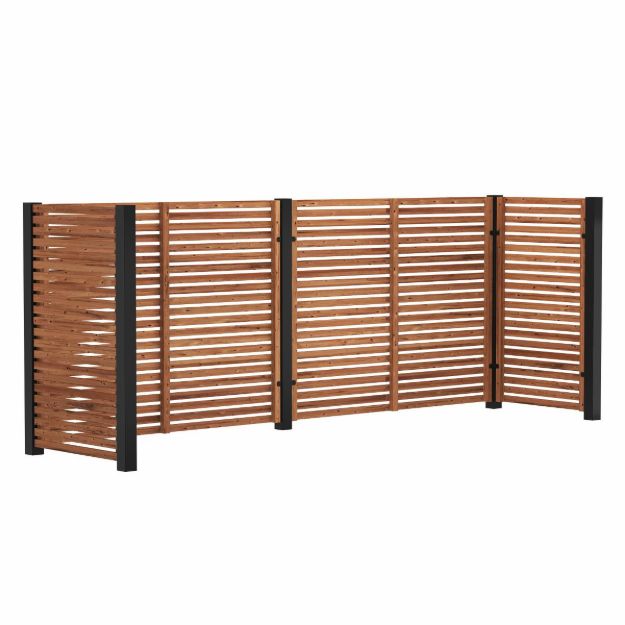 Bild von Plus Tokyo Mülltonnenverkleidung - 4 Tonnen - ThermoWood - schwarz 384 cm