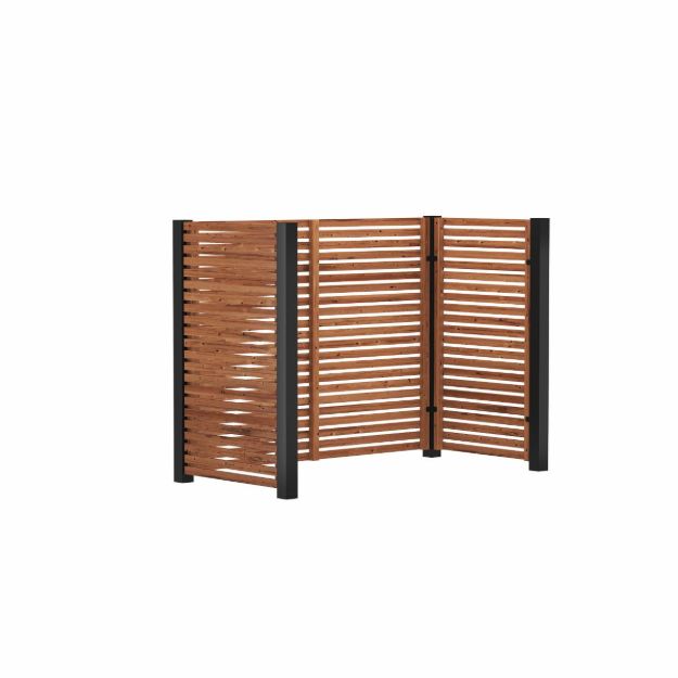 Bild von Plus Tokyo Mülltonnenverkleidung - 2 Tonnen - ThermoWood - schwarz 197 cm