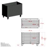 Bild von Plus Living rollender Pflanzkasten schwarz - schwarz 87 x 50 x 65,5 cm