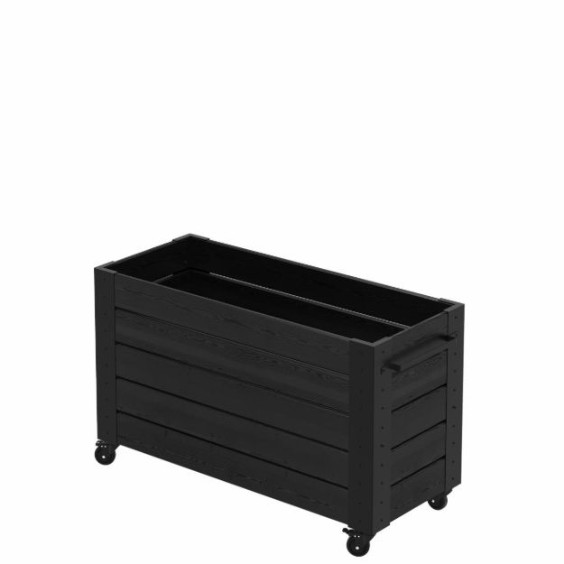 Bild von Plus Cubic rollender Blumenkasten 120 x 50 x 73 cm schwarz-schwarz Profi-Rollen