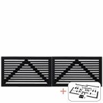Immagine di Plus Tokyo Doppeltor Einfahrtstor schwarz 300 x 90 cm mit Beschlägen schwarz