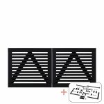Immagine di Plus Tokyo Doppeltor schwarz 200 x 90 cm mit Beschlägen schwarz