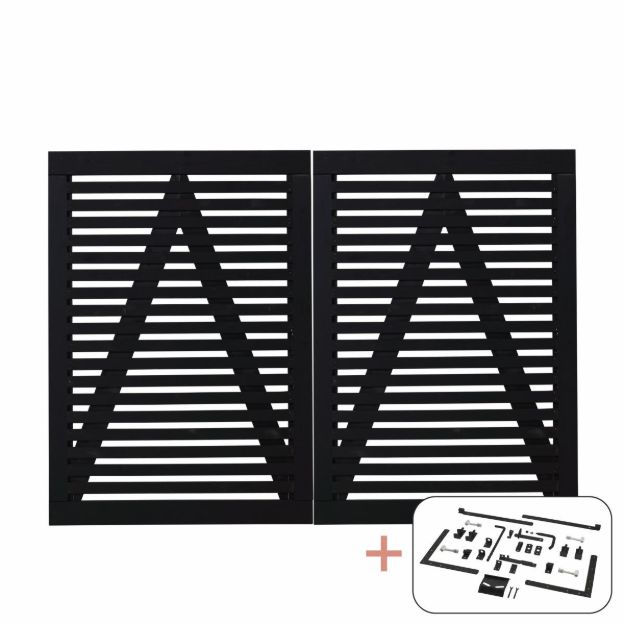 Image de Plus Tokyo Doppeltor schwarz 200 x 140 cm mit Beschlägen schwarz