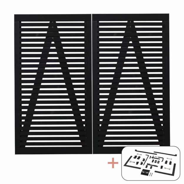 Image de Plus Tokyo Doppeltor schwarz 200 x 180 cm mit Beschlägen schwarz