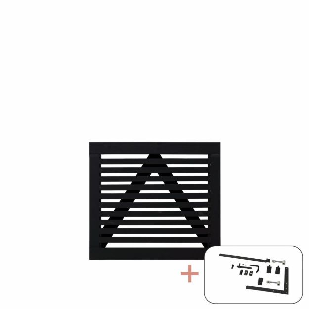 Image de Plus Tokyo Einzeltor Gartentor schwarz 100 x 90 cm mit Beschlägen schwarz