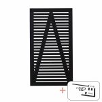 Immagine di Plus Tokyo Einzeltor Gartentüre schwarz 100 x 180 cm mit Beschlägen schwarz