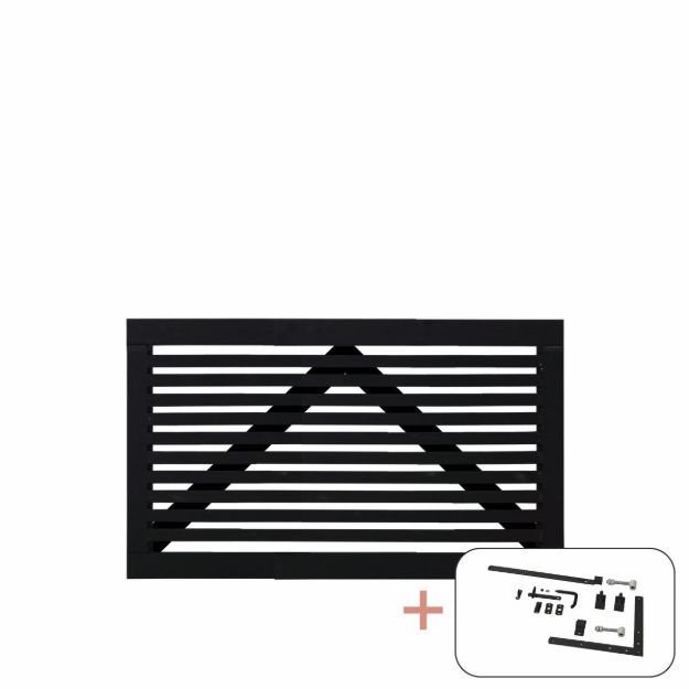 Bild von Plus Tokyo Breites Einzeltor schwarz 150 x 90 cm mit Beschlägen schwarz