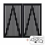 Immagine di Plus Sendai Doppeltor Sichtschutztor schwarz 200 × 180 cm mit Beschlägen schwarz