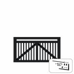 Bild von Plus Linea breites Gartentor schwarz 150 x 80 cm mit Beschlägen schwarz