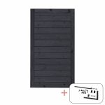 Image de Plus Klink Einzeltor 100 x 163 cm PEFC schwarz mit Beschlägen schwarz