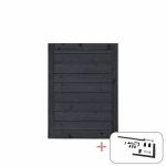 Bild von Plus Klink Tor 100 x 125 cm PEFC schwarz mit Beschlägen schwarz