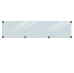 Bild von Plus Klink - Plank Glaselement mit Beschlägen und schwarzer Holzleiste 174 cm