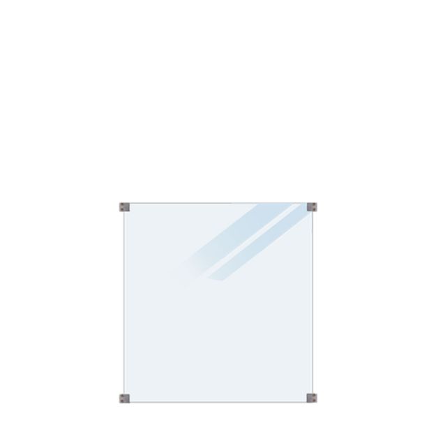 Bild von Plus Verbundglaszaun 8mm satiniert 90 x 91 cm für runde Pfosten