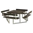 Plus Twist Sitzgruppe Picknicktisch mit 4 Rueckenlehnen RePlast Recycling schwarz 227 cm