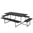 Plus Basic Picknicktisch mit 2 Anbausätzen RePlast schwarz 260 x 160 cm