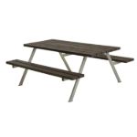 Immagine di Plus Alpha Picknicktisch RePlast Recycling schwarz 177 x 161 x 73 cm