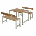 Image de Plus Cafébank mit Rückenlehne ThermoWood 127 cm