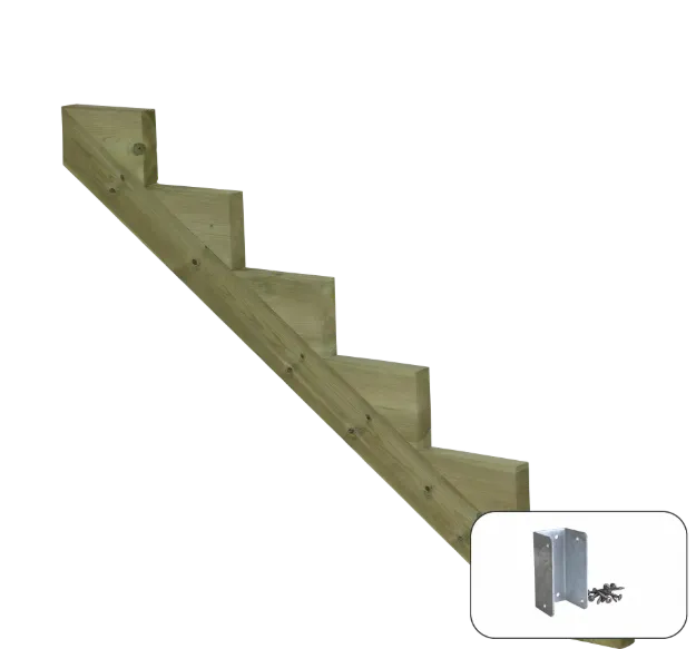 Plus Treppenwange 6-stufig druckimprägniert 150 x 102 cm mit Beschlag