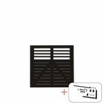 Bild von Plus Decora Einzeltor Gartentor schwarz 100 x 95 cm mit Beschlägen schwarz