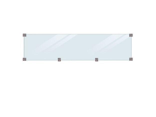 Image de Plus Klink - Plank Glaselement mit Beschlägen und druckimprägnierter Holzleiste 174 cm