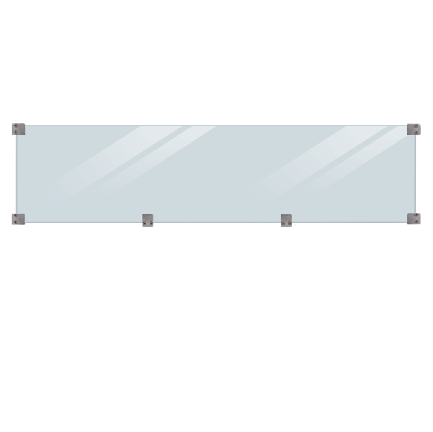 Image de Plus Klink - Plank Glaselement mit Beschlägen und schwarzer Holzleiste 174 cm