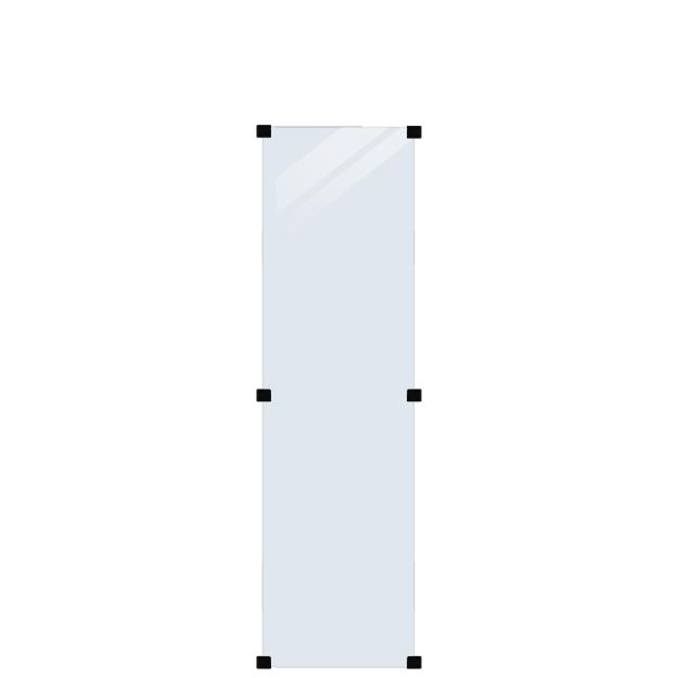 Image de Plus Glaszaun Klarglas 55,4 x 176 cm mit schwarzen Halterungen
