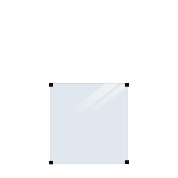 Image de Plus Glaszaun Klarglas 90 x 91 cm mit schwarzen Halterungen